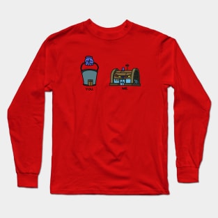 Chum Bucket vs krusty krab Long Sleeve T-Shirt